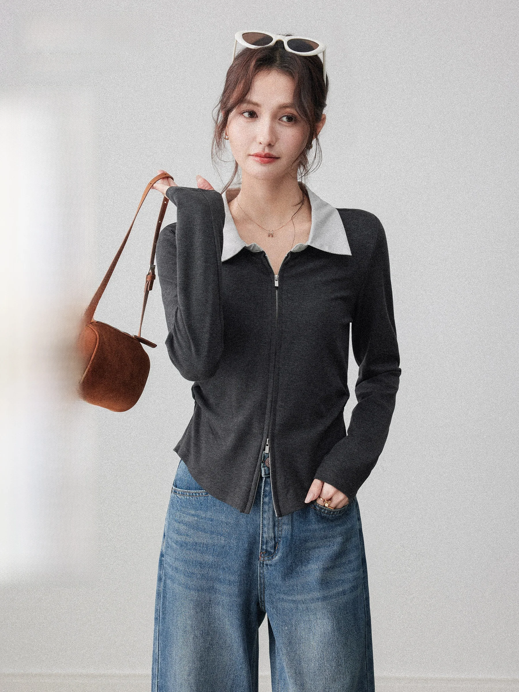 

Женская футболка с длинным рукавом, приталенная, с цветовыми блоками, повседневная, модная, для ранней весны