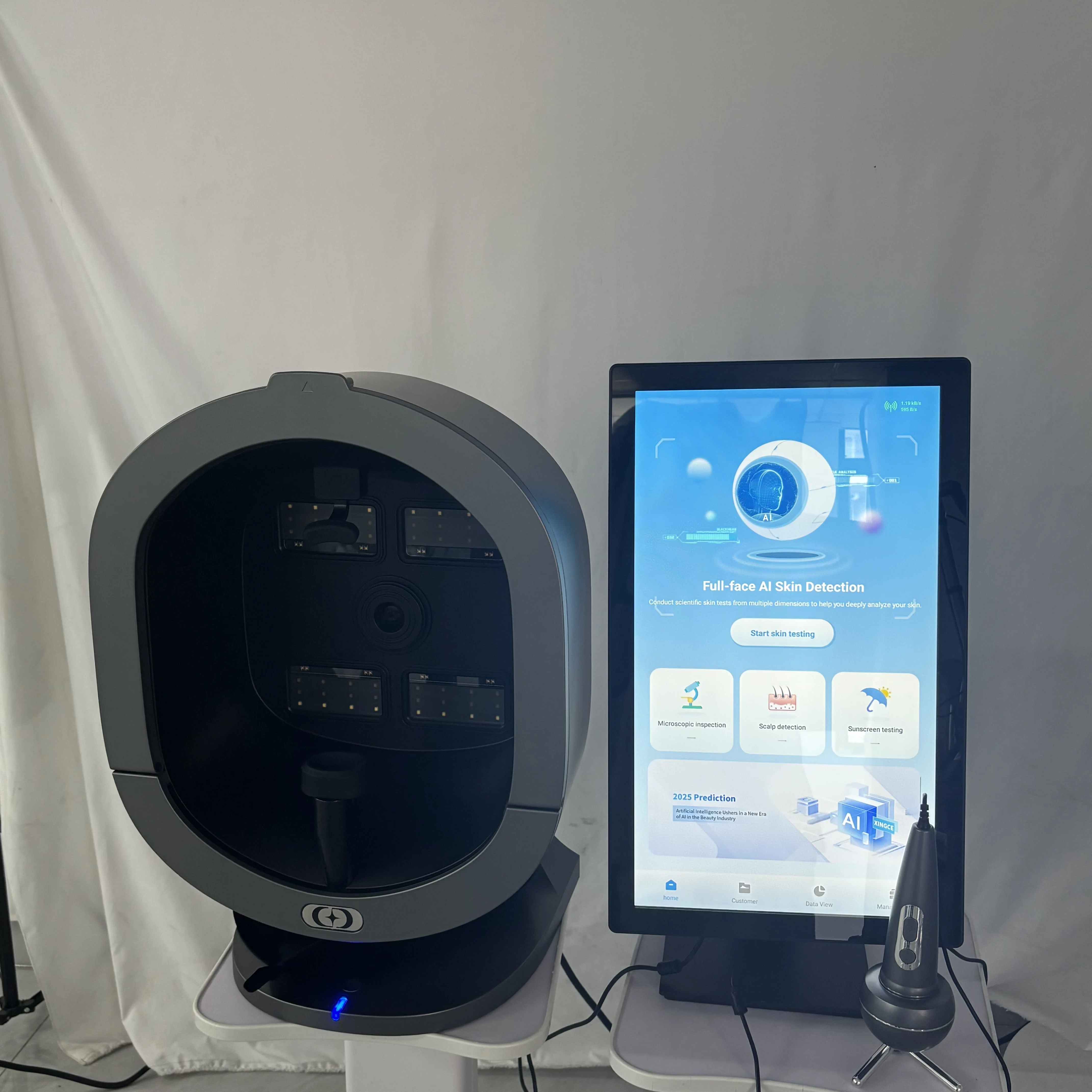 3D顔X5pro 21.5インチカメラスキャナーUV肌と髪分析測定機デジタル顔スキャナー肌分析器