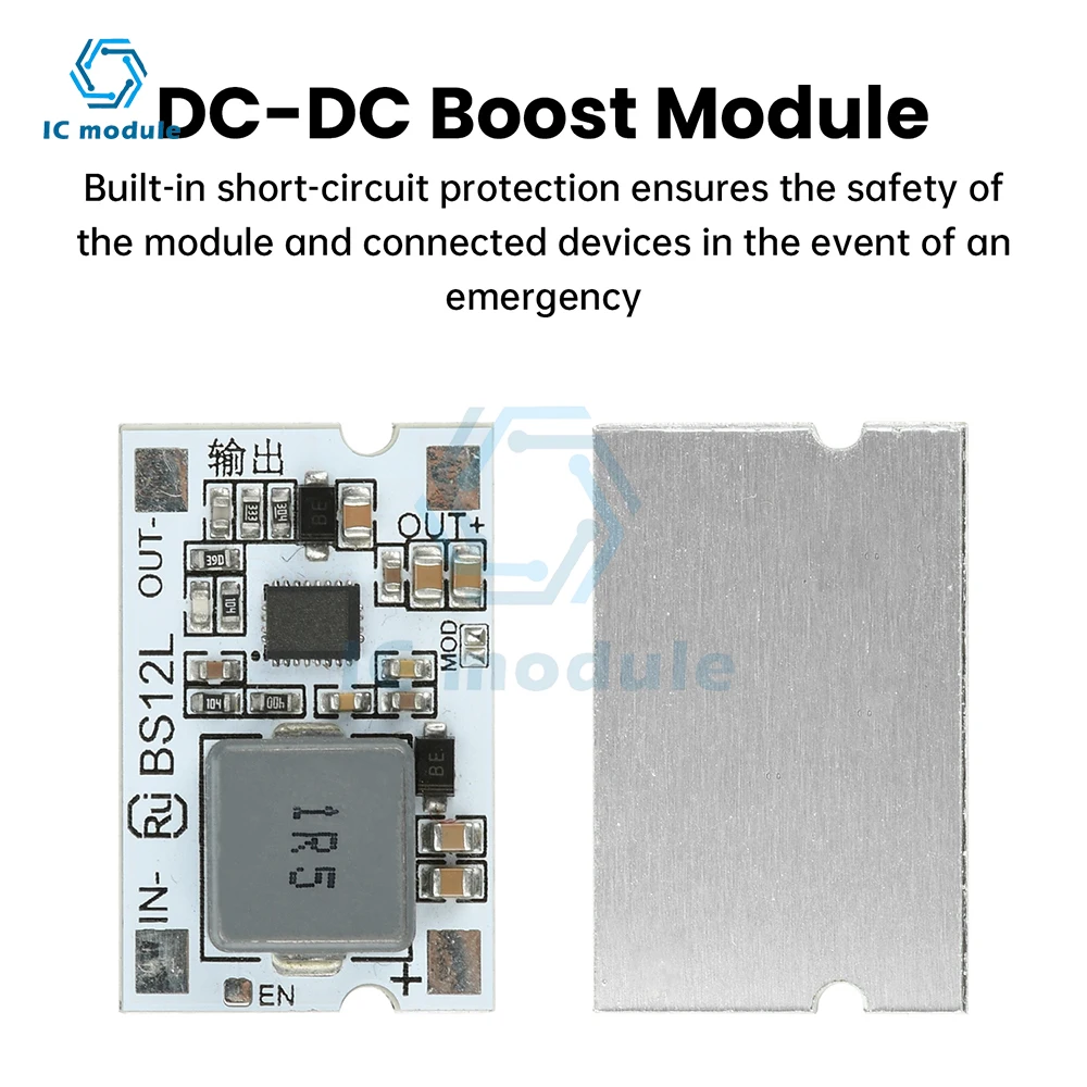 

DC-DC Boost Converter Module 2.7-11V to 5V/12V 10 Mini Step-Up Board with Short Circuit Protection for Diverse Electronic Device