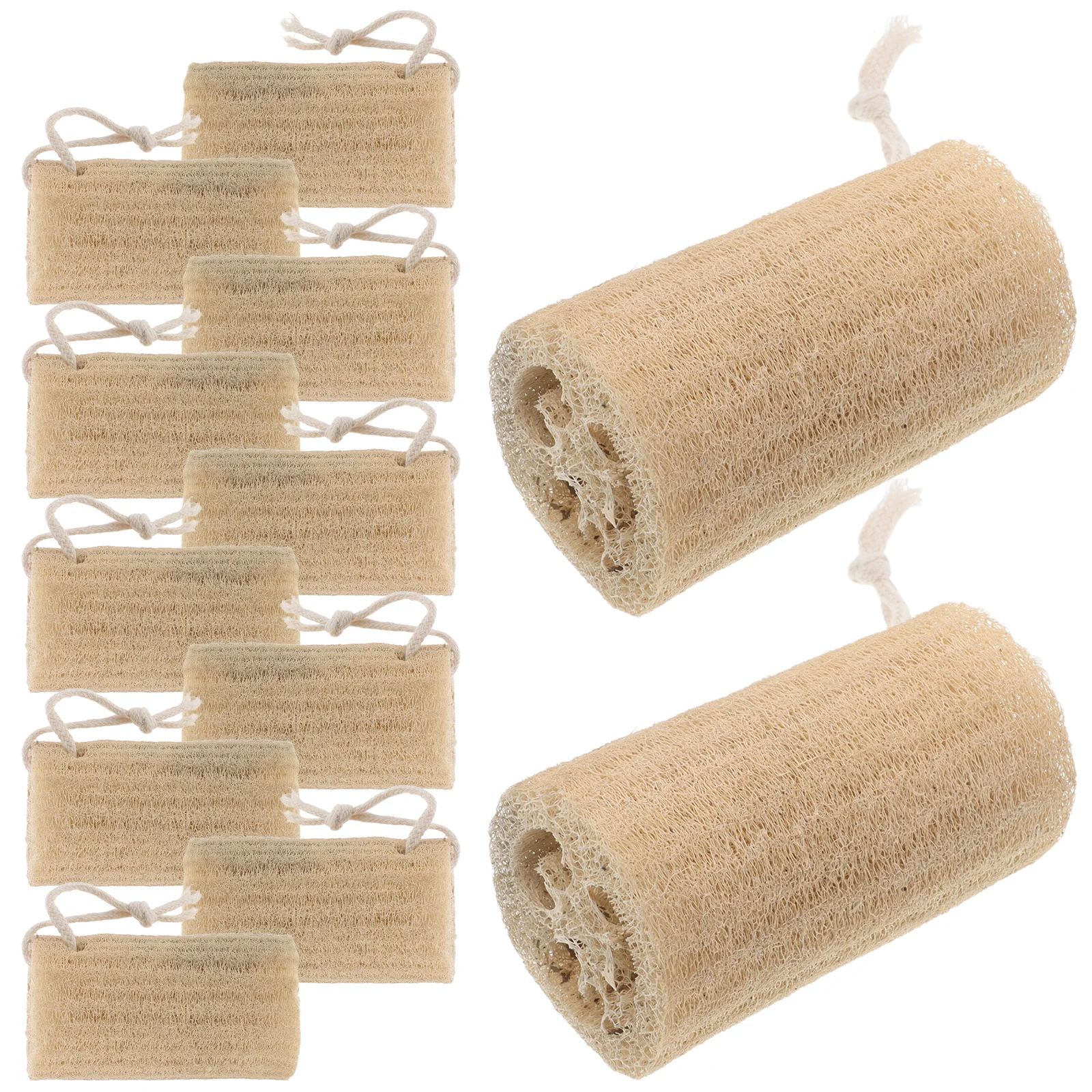 

12Pcs Loofah Sponge Pads Natural Exfoliating Bath Shower Scrubber Full Body Clean Gentle Dead Skin Removal for Home Travel Use