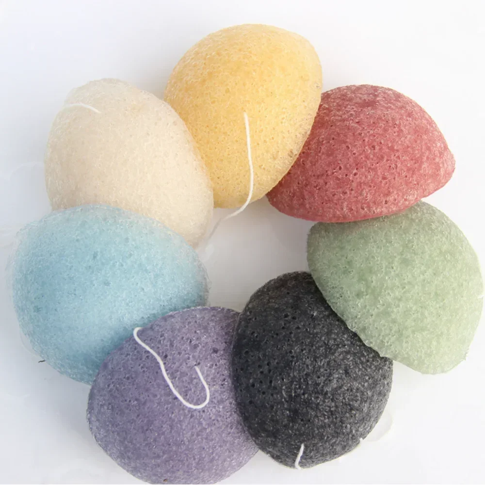 1Pc Puff Natural Cleanse Exfoliator Puff Face Cleaning Sponge Round Shape Konjac Face Washing Facial Tools Wholesale 2025
