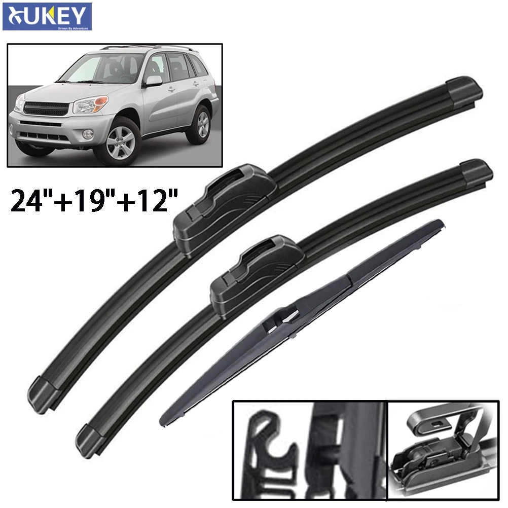 Xukey Front Rear Windscreen Wiper Blades Set For Toyota RAV4 XA20 2005 2004 2003 2002 2001 2000 24\