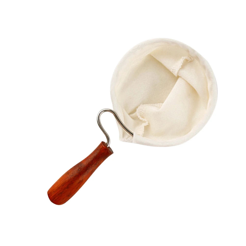 

1pc Coffee Filter Bags Premium Cloth Wood Handle Portable Single Serve Camping Office Home Coffee Strainer Bag Supplies Drip Tea