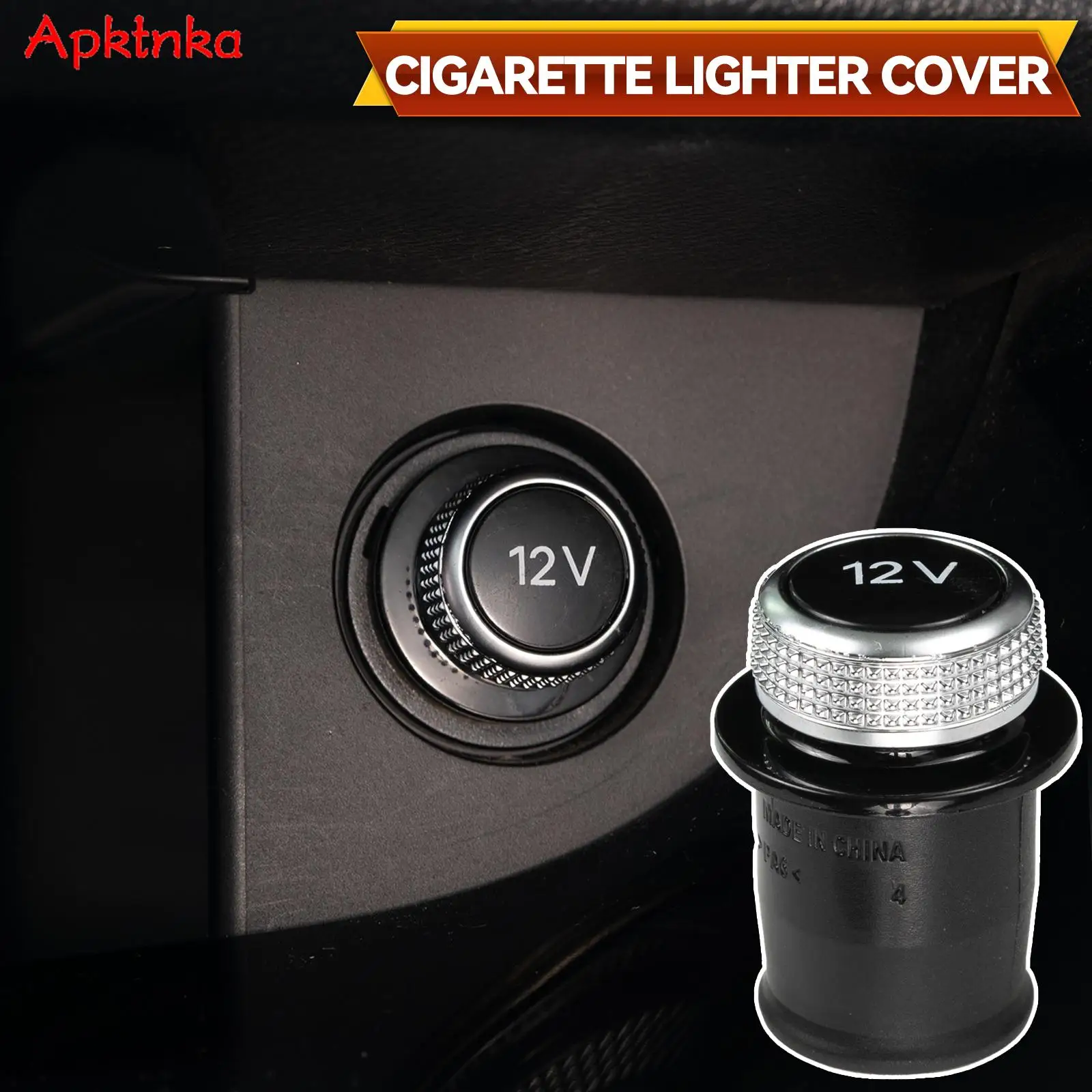 APKTNKA 4H0919311 Car Cigarette Lighter Cover Chrome Plated Cigarette Lighter Plug For Audi A3 A4 A5 A6L Q3 Q5 RS7 8WD919311