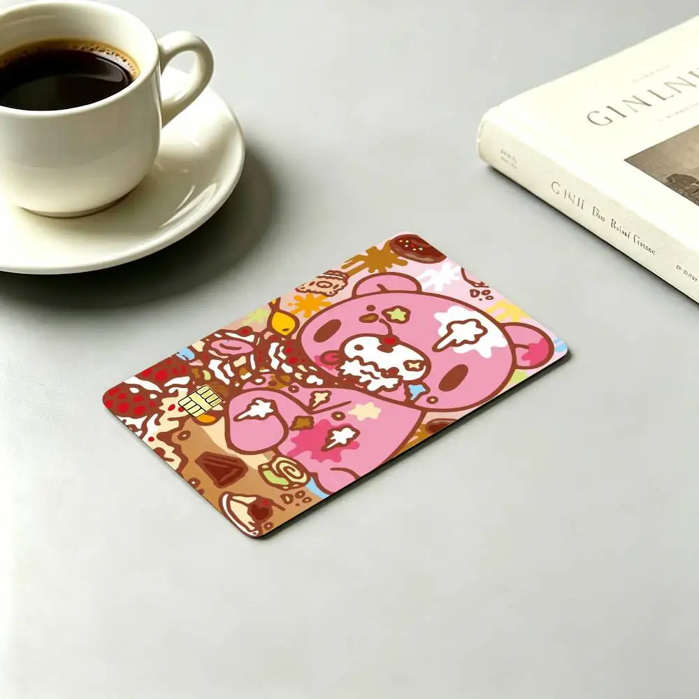 G-Guro Kawaii Pink Bear Gloomy  Credit Card HD Stickers Small Chip Waterproof Sticker Game Card Decal Gift