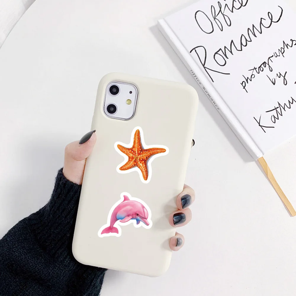 500/1000 قطعة ملصقات المحيط تحت البحر ملصقات السلاحف على شكل سمكة حيوانات للكمبيوتر المحمول لزجاجة المياه ، ملصق مخلوق البحر المقاوم للماء Pa