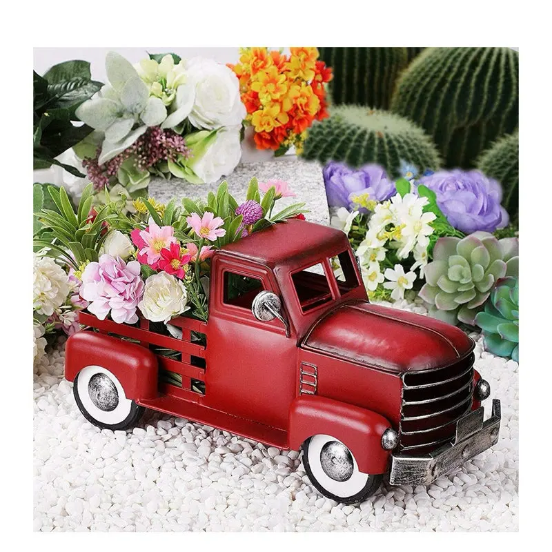 Vintage Truck Decoration, Car Gift Metal Cars, Wine Racks, Home Backyard Decoration, Table Decoration and Tabletop Storage