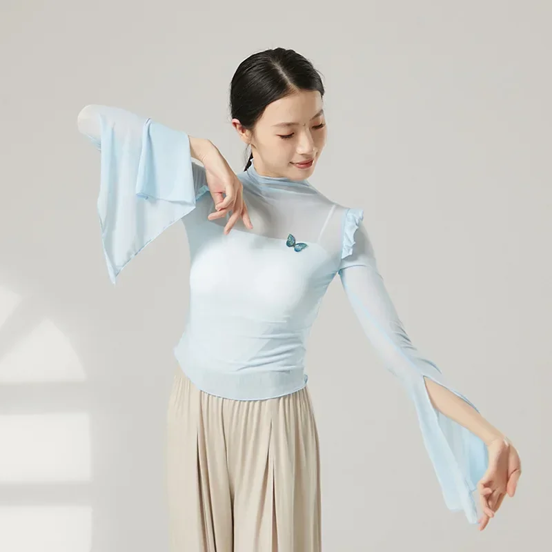 أزياء الرقص الكلاسيكي تتغير تدريجيا أكمام قافية الجسم والشاش الأنيقة المقسمة