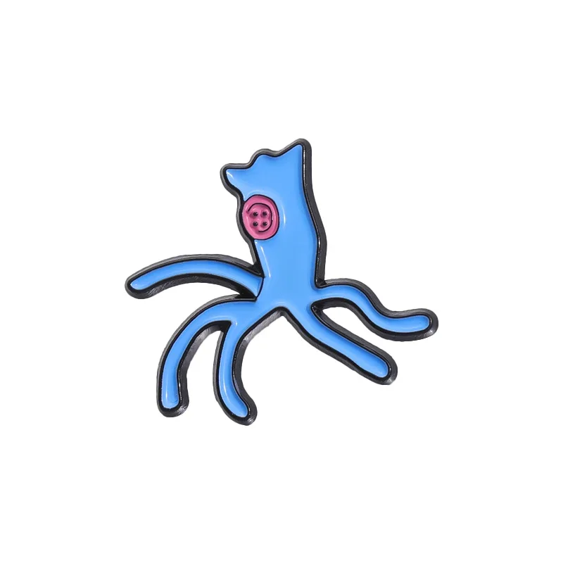 Cartoon Blue Octopus Enamel Pins Funny Cute Marine Animals Brooches Decorative Backpack Lapel Badge Jewelry Accessories Gifts