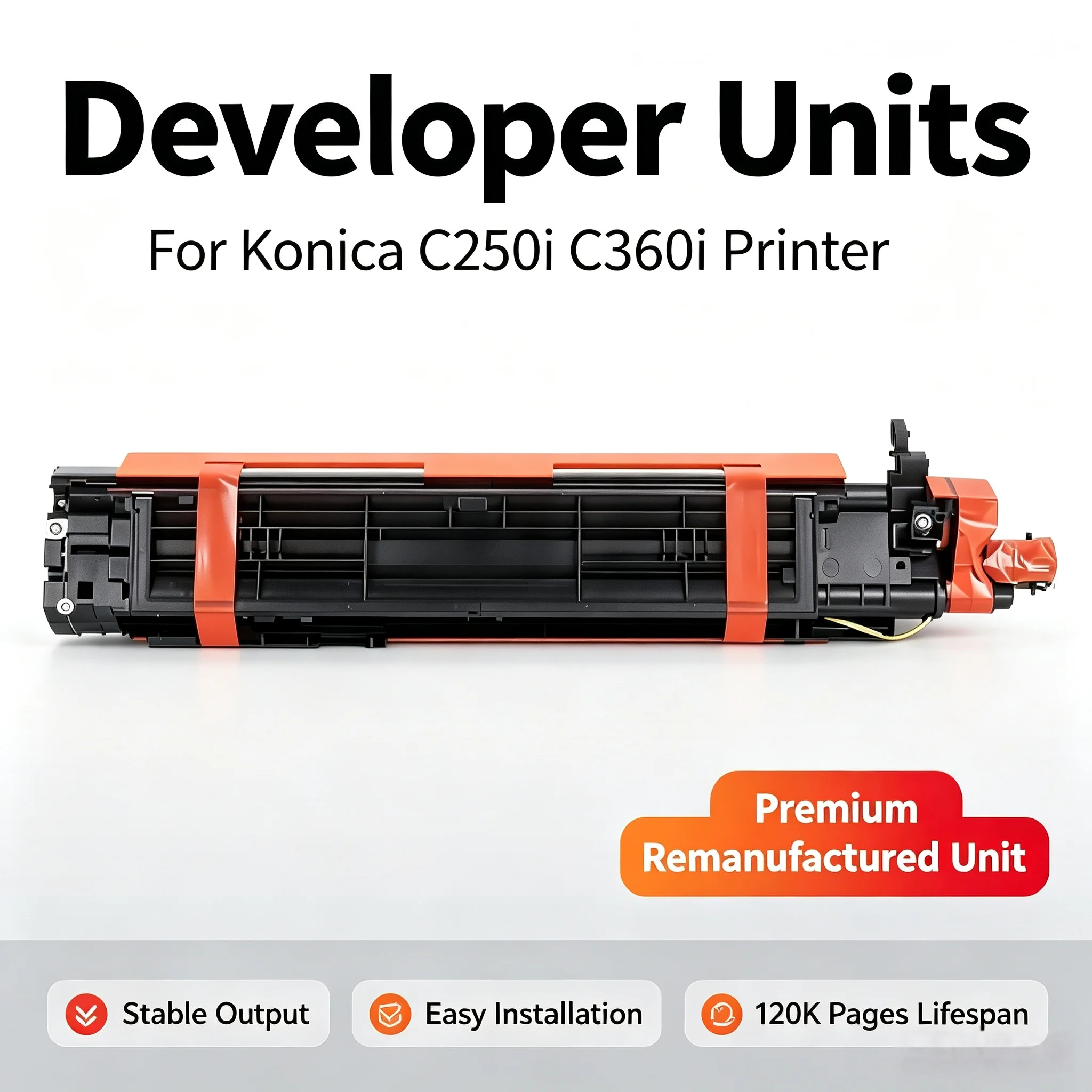 Black Color Developer Units For Konica Minolta C251i C301i C361i C7330i Printer,DV-315 DV315 Developing Unit Replacement,120K