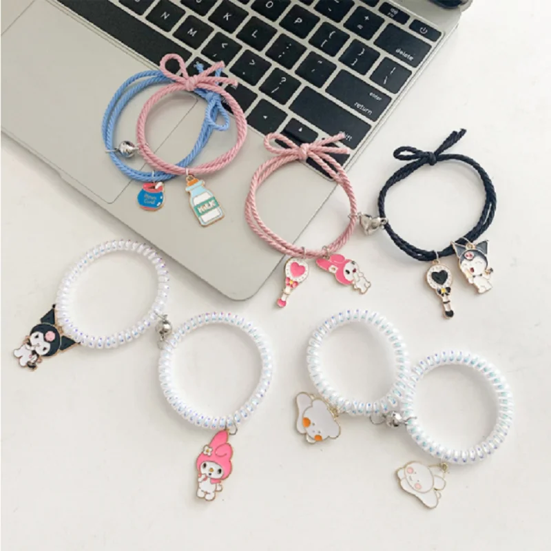 Two Magnets Attract Each Other, Couple's Head Rope, Girlfriend's Bracelet, Dual-purpose Hair Ring, Simple Style