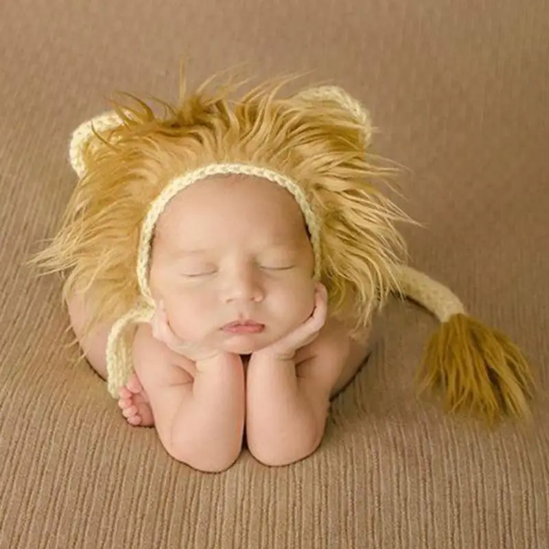 29EE 2 pièces accessoires pour bébé, queue chapeau Lion, Costumes photographie pour nouveau-nés, garçons