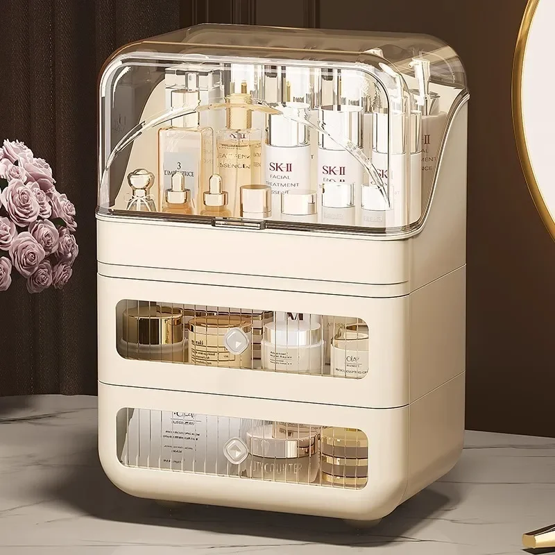 Multifunctional Cosmetic Storage BoxDressing Table Skincare Shelf with Drawers Desktop Makeup Organizer  Elegant Design