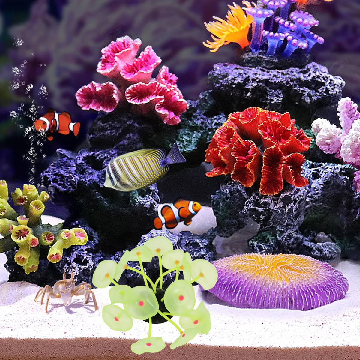

Artificial Coral Decoration Enhances Visual Appeal Provides Shelter Fish Tank Decor Bright Colors Easy Wash Fake Aquarium Coral