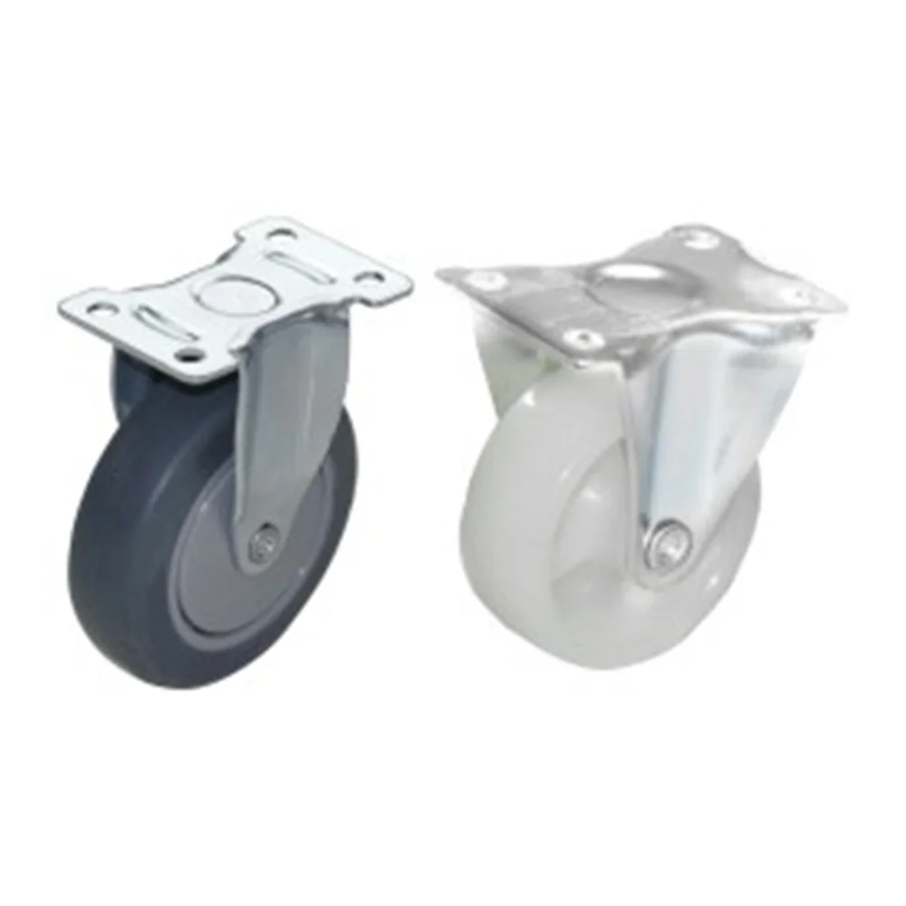 1PCS Industrial Caster Loading 28~40kg Q235A Bracket Galvanized Nylon/Aritificial Glue Wheel White Grey Diameter 38/50/75mm DENY