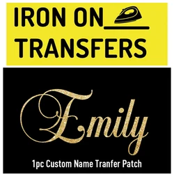 Personalised Iron On Transfer DIY Waterproof Glitter Name Patch for Kids Clothing Backpack Hats Applique Sticker on Fabrics