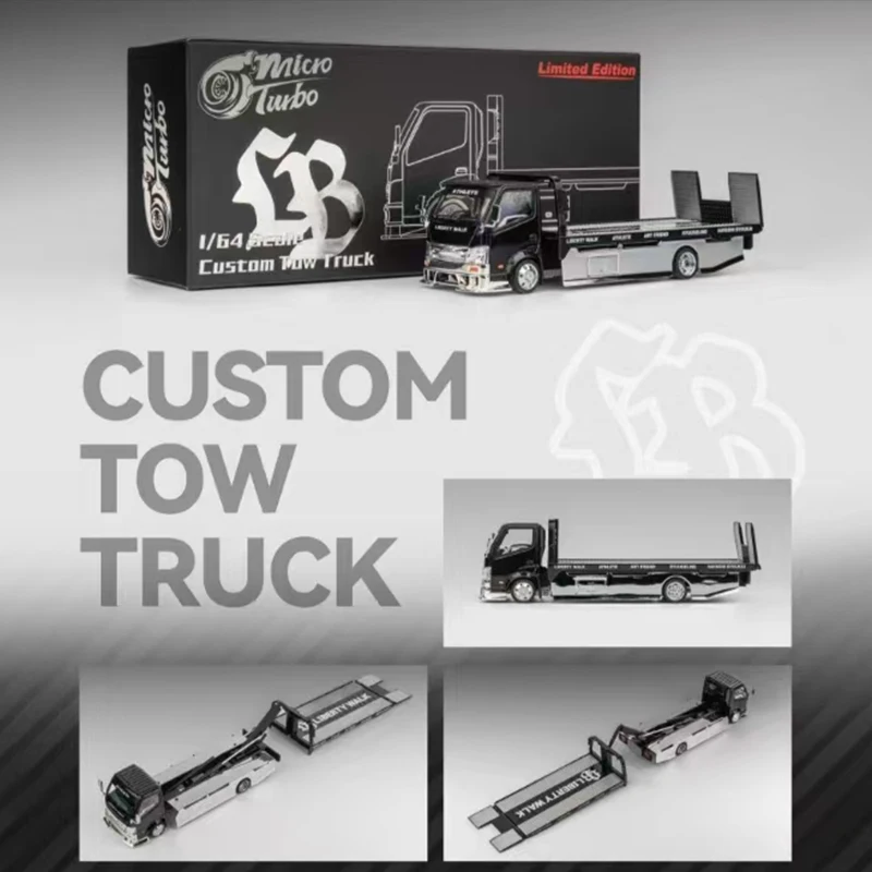 PreSale MT 1:64 300 Series Custom Tow LBWK Chrome Black Diecast Diorama Car Model Toy MicroTurbo