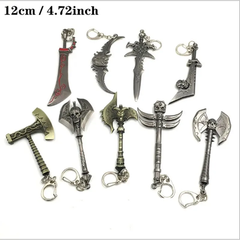 Games WOW Keychain Lich King Frostmourne Key Rings The Horde The Alliance Metal Weapon Pendant llaveros Souvenirs Accessories