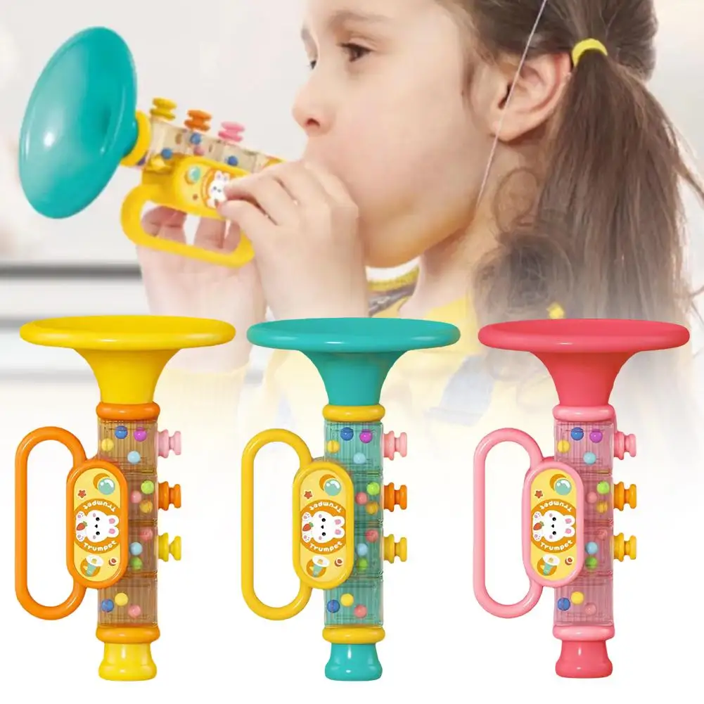 Mini trompeta de juguete para bebé, juguete educativo Montessori temprano, juegos de instrumentos musicales coloridos para niños, regalos, juguete