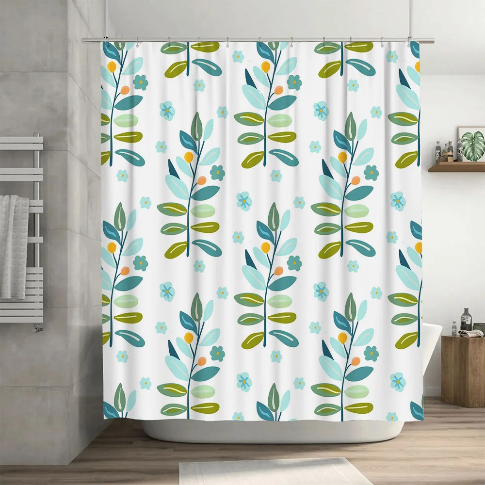 Decorative Shower Curtains with Floral Patterns Modern Bathroom Decor for Home Use