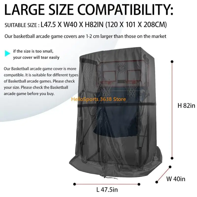 

Universal Basketball Arcades Protectors Dustproof Cover with Elastic Band Polyester Texture Ventilation Hole Outdoor Use