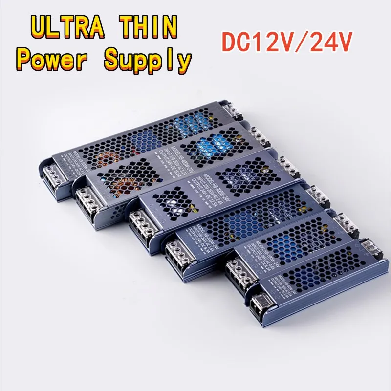 Ultra Thin LED Power Supply DC 12V 24V Lighting Transformers 60W 100W 150W 200W 300W 400W LED Driver A/D Converter for LED Strip