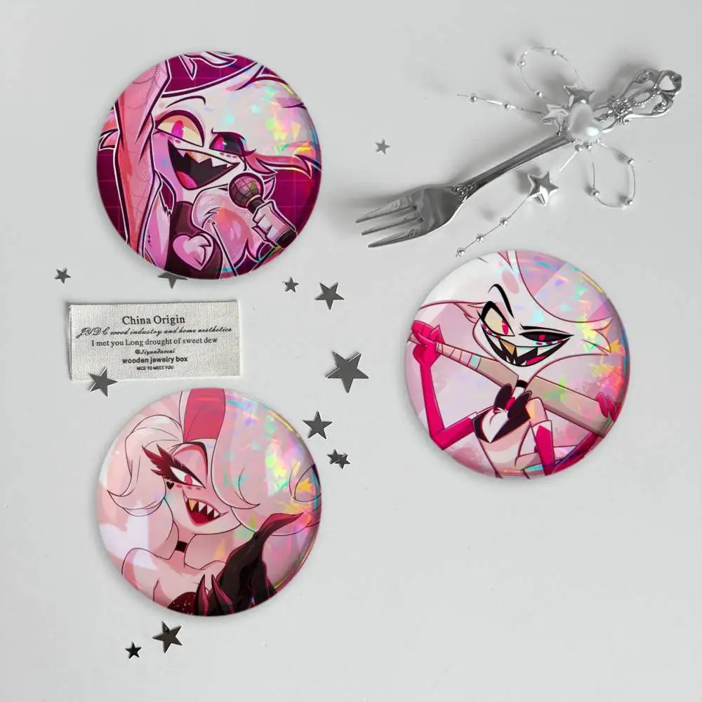 Angel Dust H-Hazbin H-Hotel Brooches Cartoon Badge Pins Backpack Hat Accessories Friend Gift