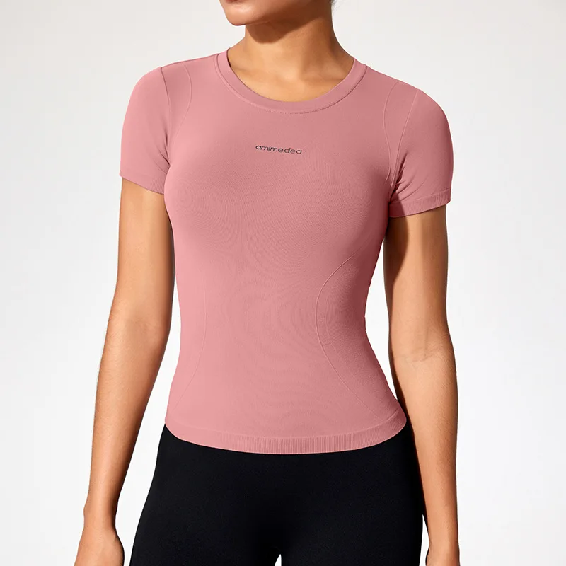 

Women Quick Dry Slim Fit Crew Neck Short Sleeve Yoga Top Breathable Soft Fitness Running Workout Gym Sportswear Shirt
