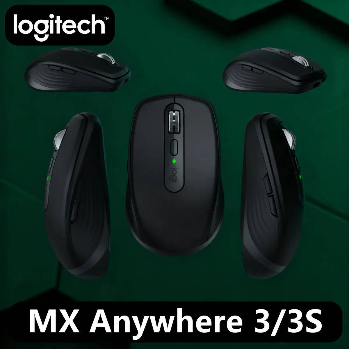 

Logitech MX Anywhere 3S Ergonomic Mouse - Wireless, Darkfield Sensor, 8000 DPI, MagSpeed, 10m Range, USB-C, Windows