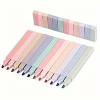 12pcs colorful Aesthetic Highlighters Cute Assorted Random Colors, No Bleed With Soft Tip Stationary Markers, For Students