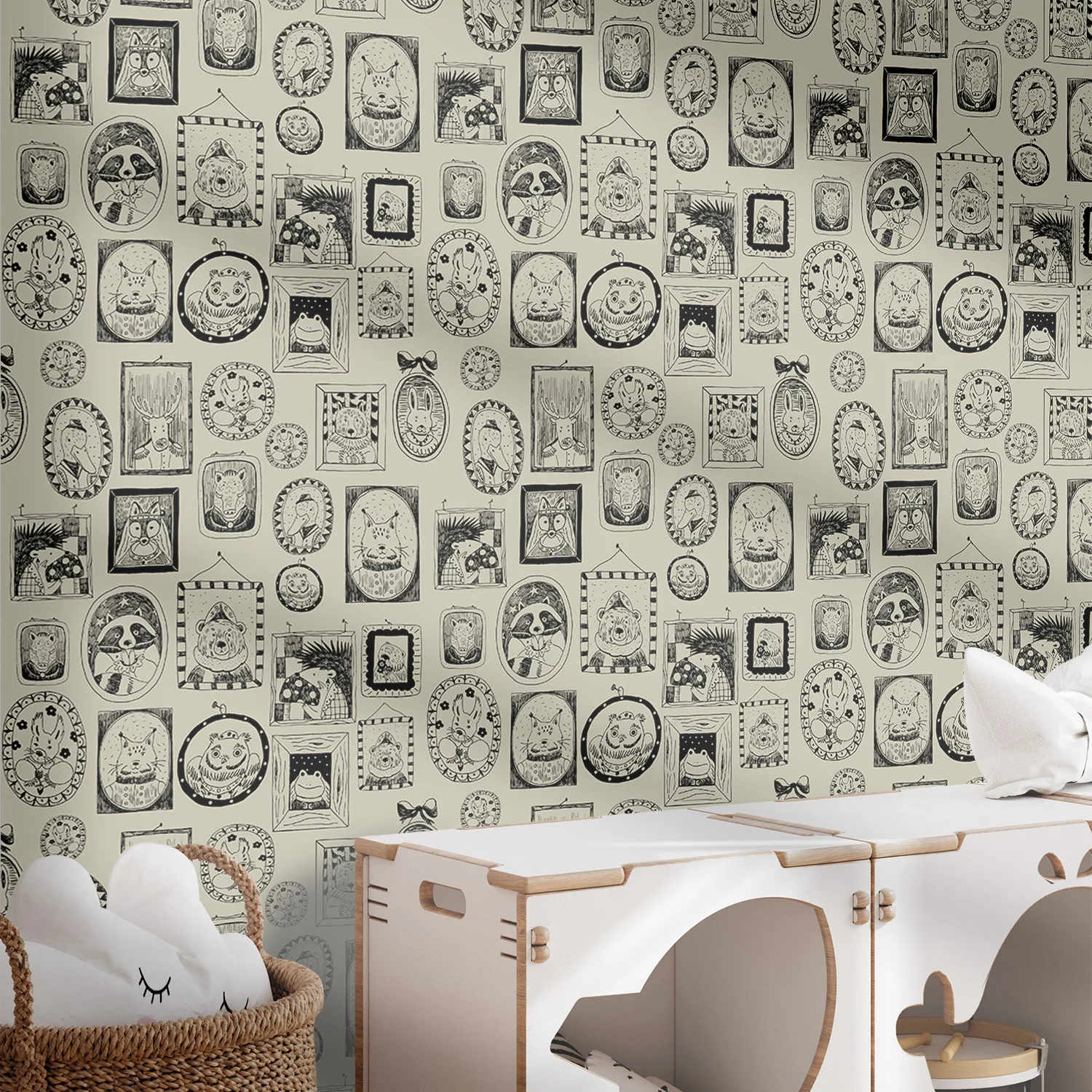 Peel and Stick Animal Portrait Wallpaper Self Adhesive Removable Waterproof Contact Paper for Bedroom Nursery Cabinet Decorative