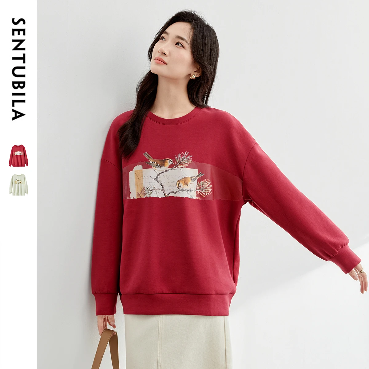 

Sentubila Print Casual Sweater Women's Autumn Winter 2025 New Animal O-neck Long-sleeved Temperament Knitted Pullovers 133A51139
