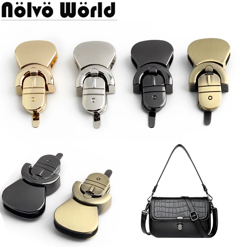 4/10/20Sets 50x27mm Metal Bag Tongue Clasp Push Lock Closure Catch Buckles For Handbag Purse Briefcase Spring Lock Accessories