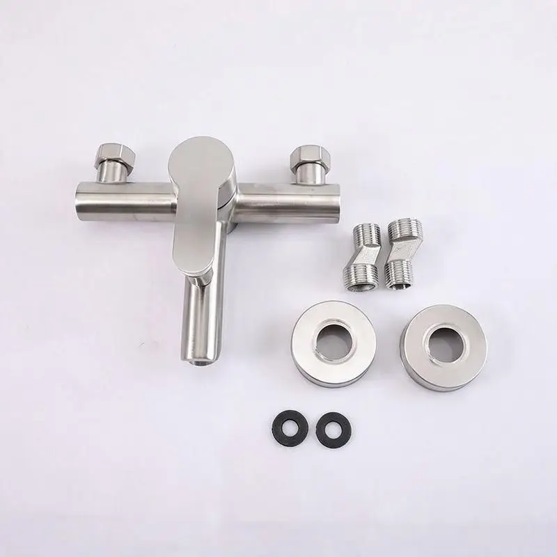 Shower Faucet Stainless Steel Mixing Valve Bathroom Hot and Cold Switch Triple Bath Double Use