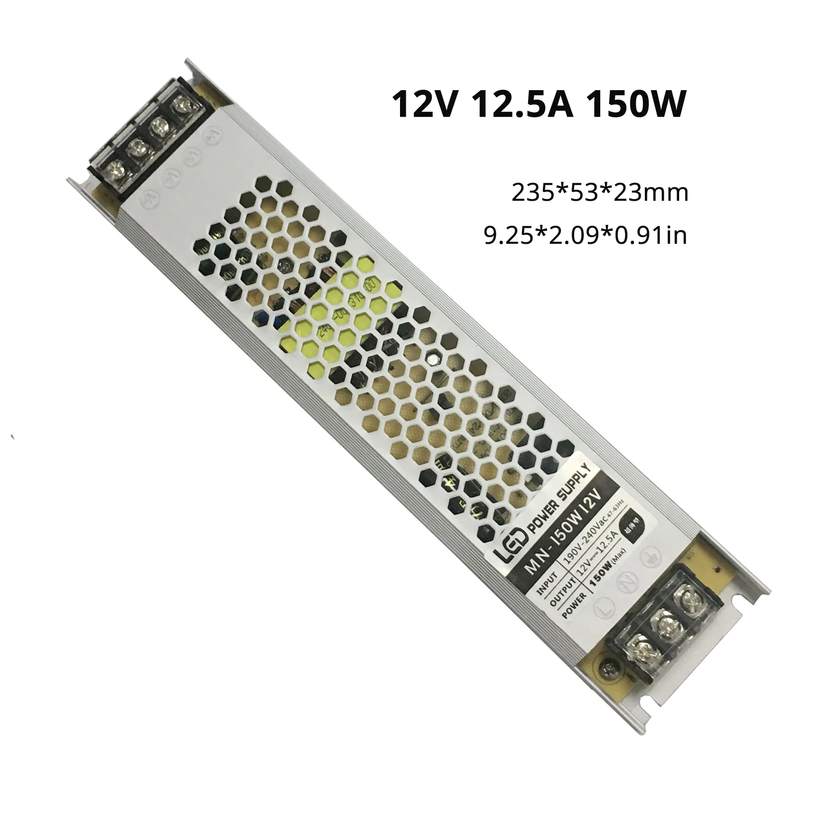 Image 4: Transformateur d'alimentation ultra-mince DC 12V 60W 150W AC190-240V pour bande LED et barre lumineuse rigide
