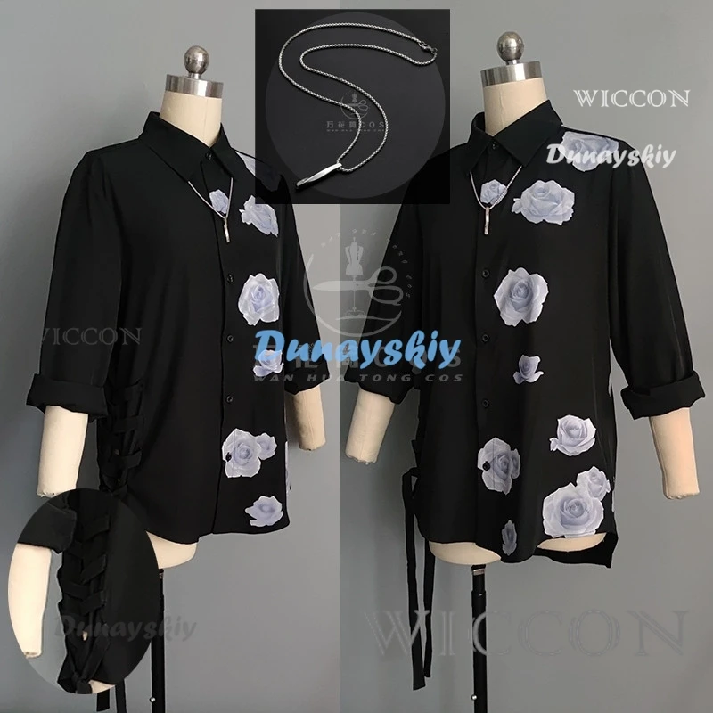 NIJISANJI Vtuber Kuzuha Cosplay Costume Shirt With Necklace Halloween Outfits Women Shirt Fashion Daily Wear Shirt