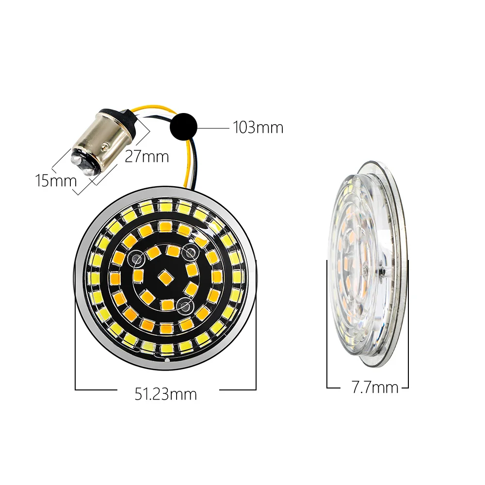 1156 1157 2 inch LED Front and Rear Turn Signal Light For Harley Sportster Touring,Road Glide Ultra,CVO White/Yellow/Red Lamp