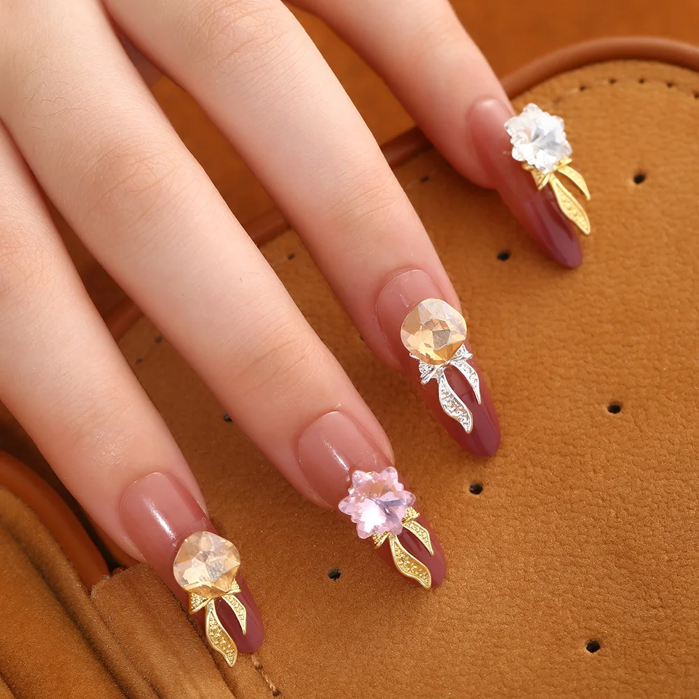 20 قطعة من دلايات الأظافر على شكل نجمة ندفة الثلج - فيونكة متألقة عبر الحدود لتزيين الأظافر من حجر الراين لتزيين الأظافر بنفسك #4