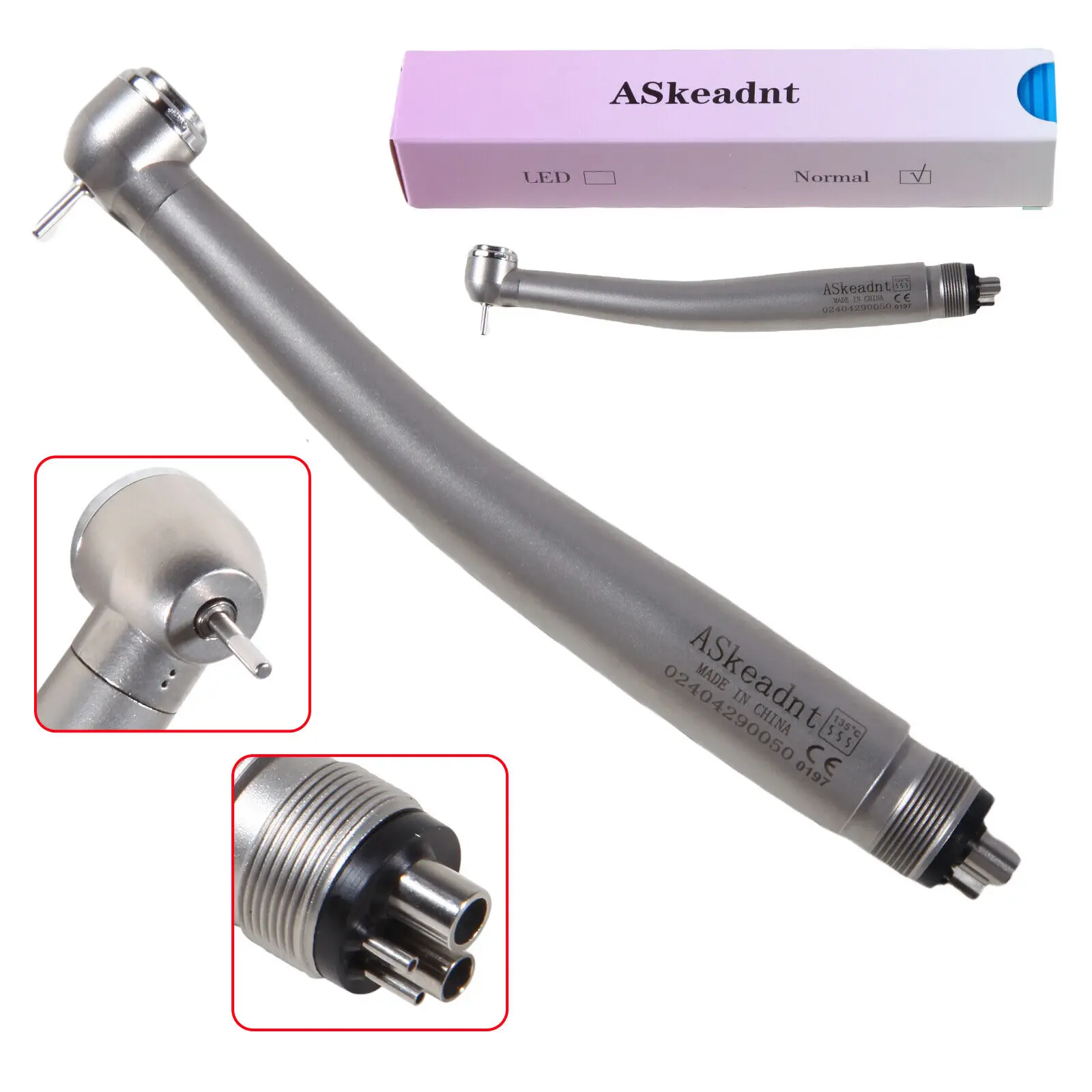 Fibra Óptica Dental LED Handpiece De Alta Velocidade, Botão, Turbina De Ar, Fit NSK Pana Max, 2 Buracos, 4 Buracos