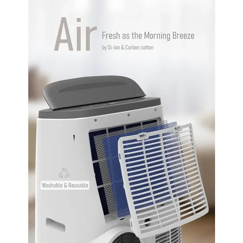 Portable Air Conditioner Built-in Dehumidifier, Fan, and Sleep Mode, Includes Remote Control, Reusable Filter