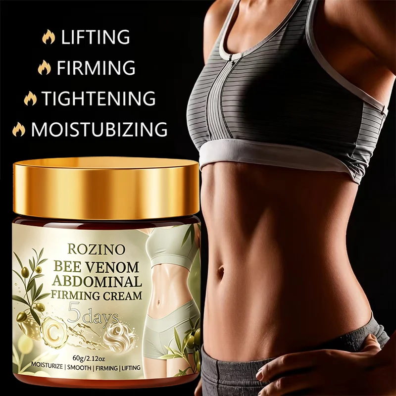 5 Days Bee Venom Abdominal Firming Moisturizing Cream 60g, Instantly Lifts and Firms the Abdomen, Natural Ingredients, Hypoallergenic, Deeply Moisturizes and Hydrates, Solves Problems Such as Sagging, Dryness, Etc. on the Body's Skin, Suitable for Arms, Abdomen, Buttocks, Inner Thighs, and the Entire Body, Giving You a Satisfactory Body Shape