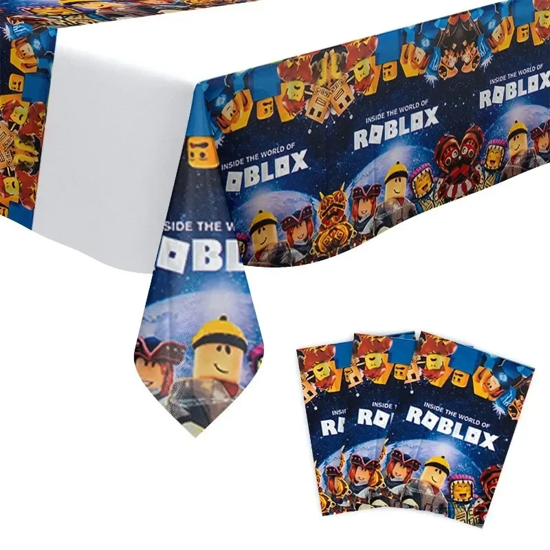 New Robloxs Theme Happy Birthday Party Table Kit Cover Baby Shower Decorations s  Favors Toy Plastic Tablecloth - view 3