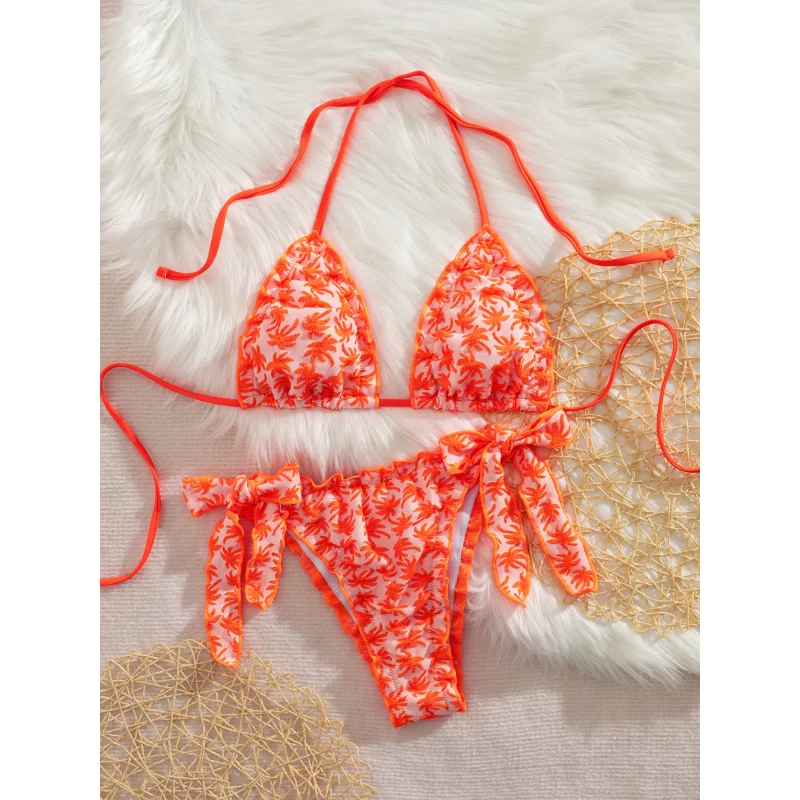 جديد الأزهار إبرة لينة التفاف تكدرت الرقبة الرسن التعادل أنيقة حزب بيكيني مجموعة