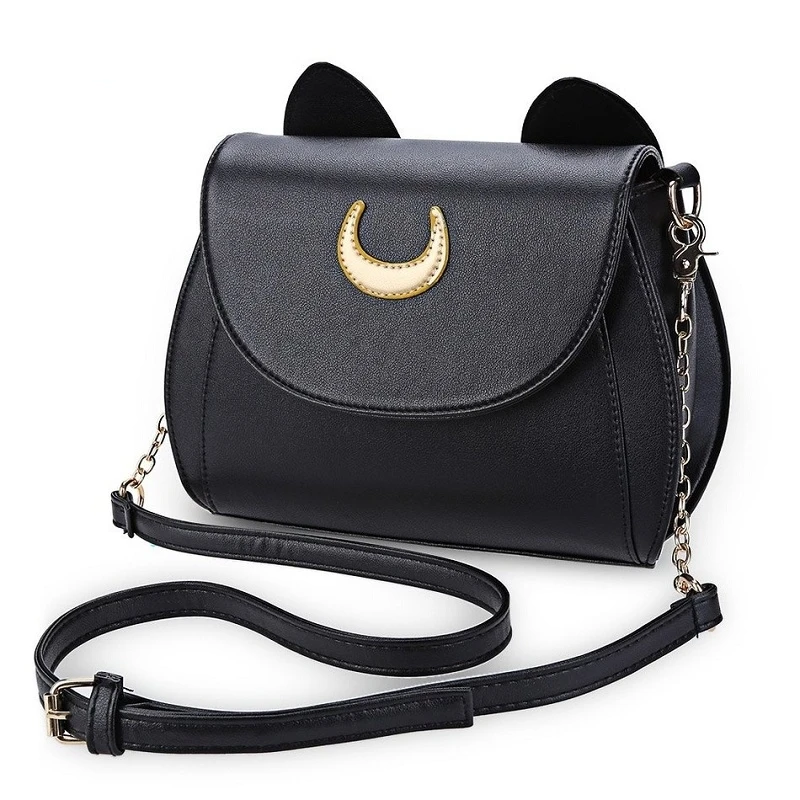 Zomer Pu Lederen Dames Messenger Bag Sailor Moon Dames Moon Draagtas Kat Oor Keten Schoudertas