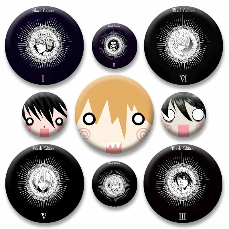 Classic Anime Death Note Lapel Pins Lawliet Light Ryuk Misa Rem Custom Brooch on Bag Hat Cartoon Badge Jewelry Accessories Gifts