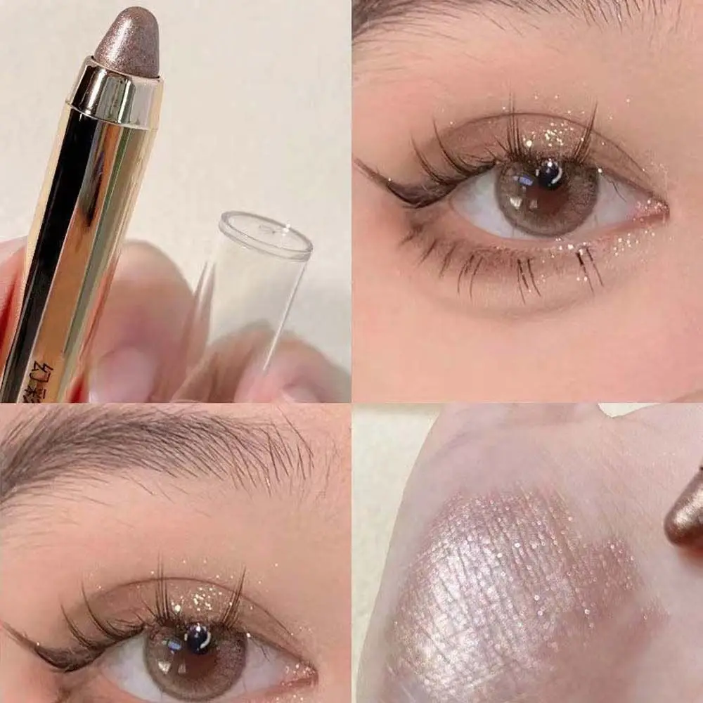 กันน้ํา Glitter Eye Shadow ปากกา Anti-Oil Double HEAD Eye Shadow Sticks Contour ยาวนาน Aegyo Sal Highlight Sticks Lip