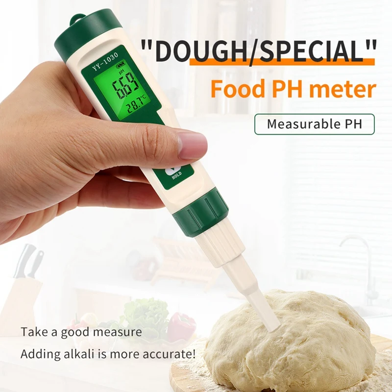 Professional อาหาร PH Meter ความแม่นยําสูงเซนเซอร์อุณหภูมิเครื่องทดสอบความเป็นกรดสําหรับ Brewing ชีสเนื้อกระป๋องแป้งดิน PH Meter-HDL