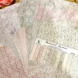 12 Sheet Baroque Pattern Material Paper Craft Paper Handmade Art Paper Background Pad Card Making Scrapbooking Material Pack