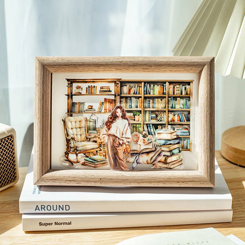 20 pcs Reading book scene theme DIY collage decorative stickers Scrapbooking Material handmade Diary Album Junk Journal Supplies