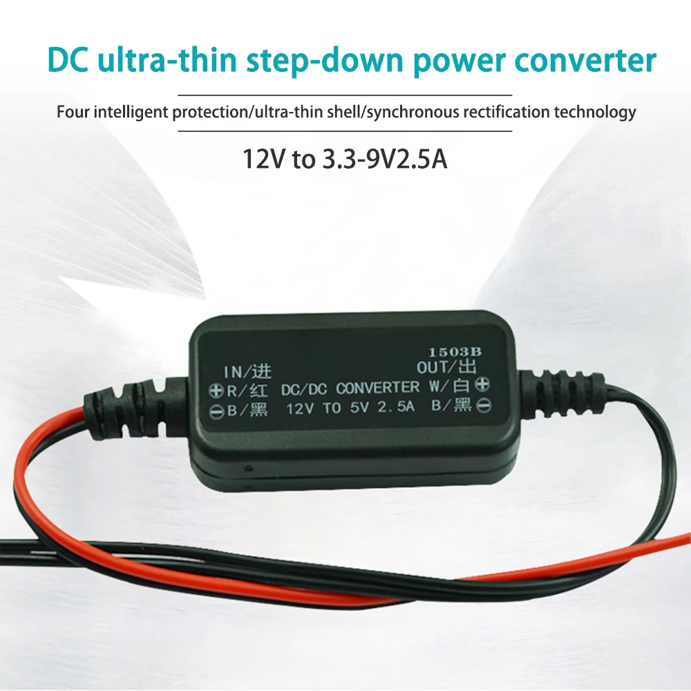 Conversor step down dc 12v para 3.3-9v 2.5a, à prova d\'água, proteção automática, potência de carro veicular, 12v, led, estabilizador de corrente,